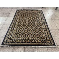 Китайский шерстяной ковер 0054002 Черный-золотой